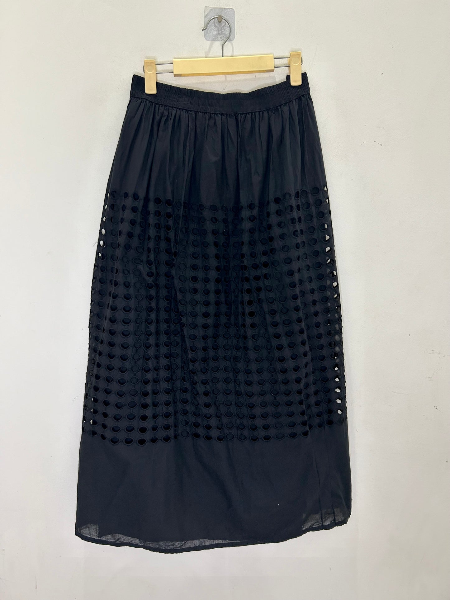 Cotton Black Cut Out Skirt with Lining
