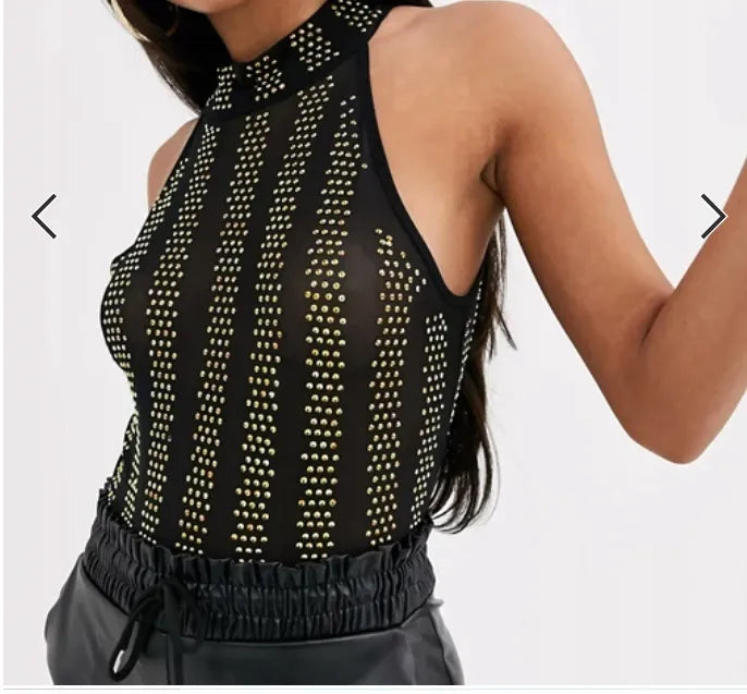 ASOS Rhinestone Backless Top