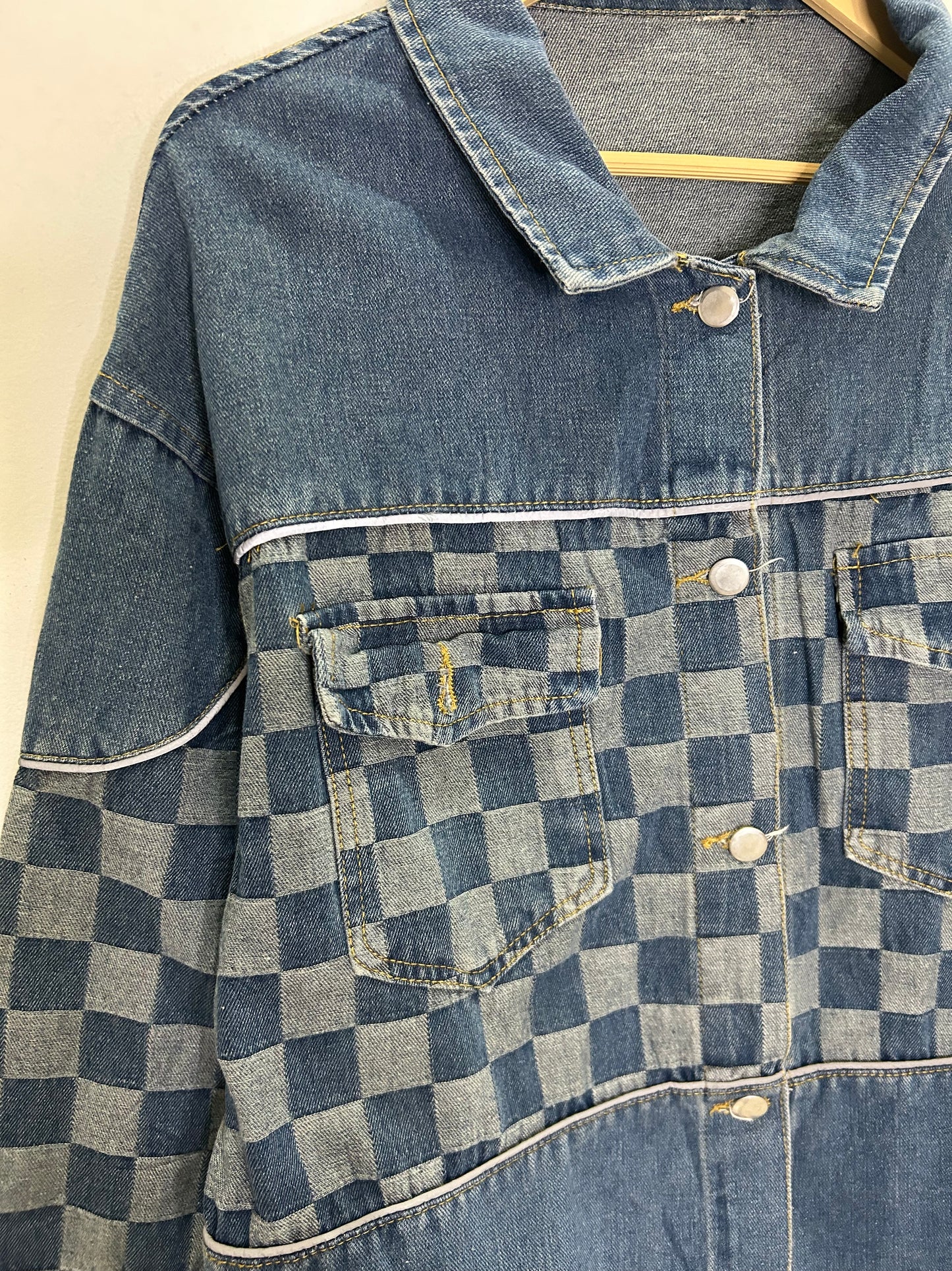 Denim Checkered Jacket