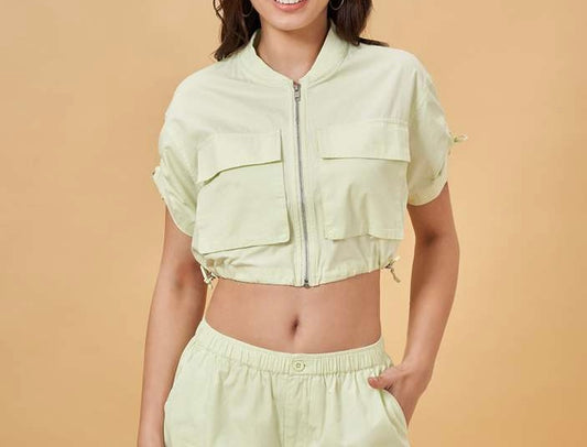 L. Green Jacket Top