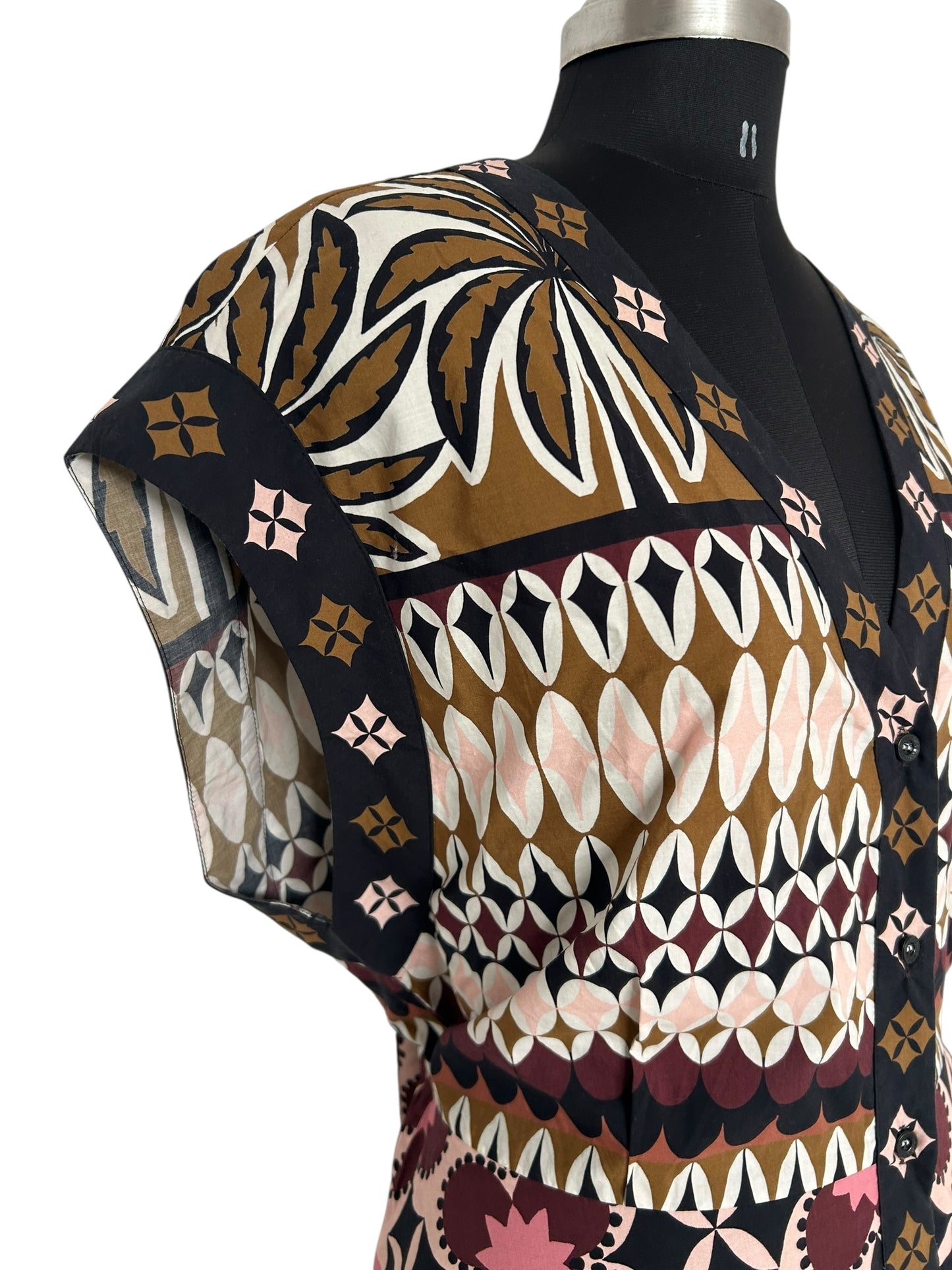 Tropical mosaic shirtdress