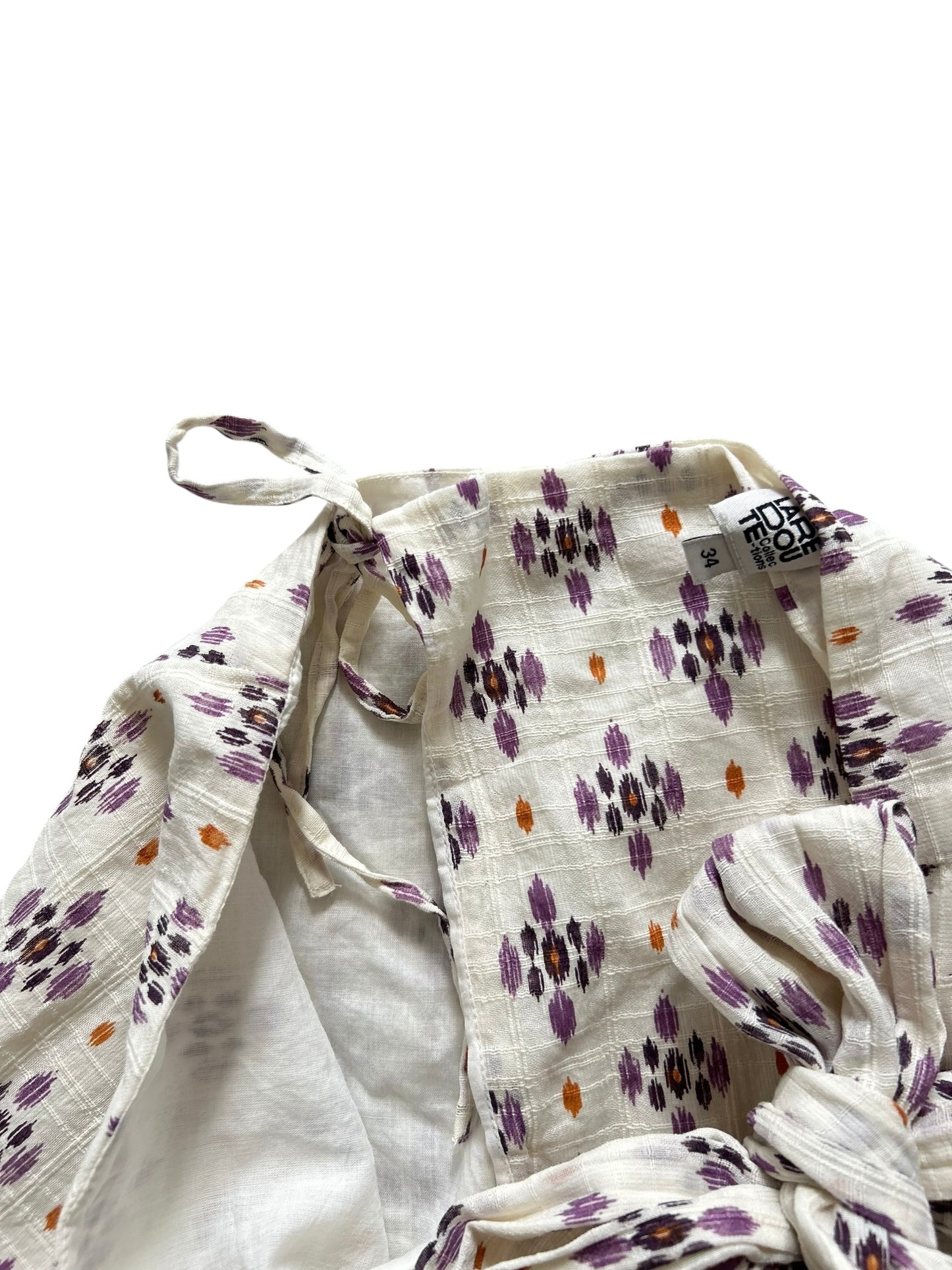 Cotton Ikkat Print Wrap Skirt