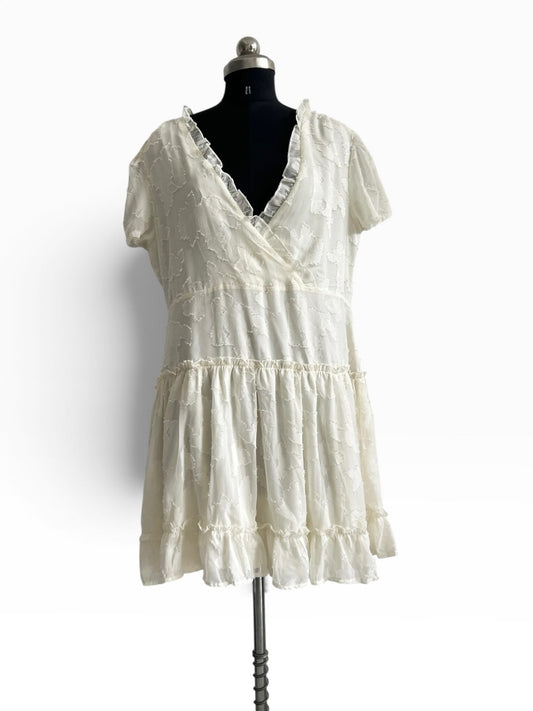 White Ruffle Dress: 44”