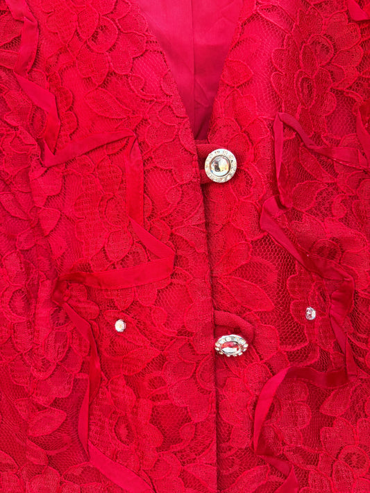 Red Lacy Blazer: 42”