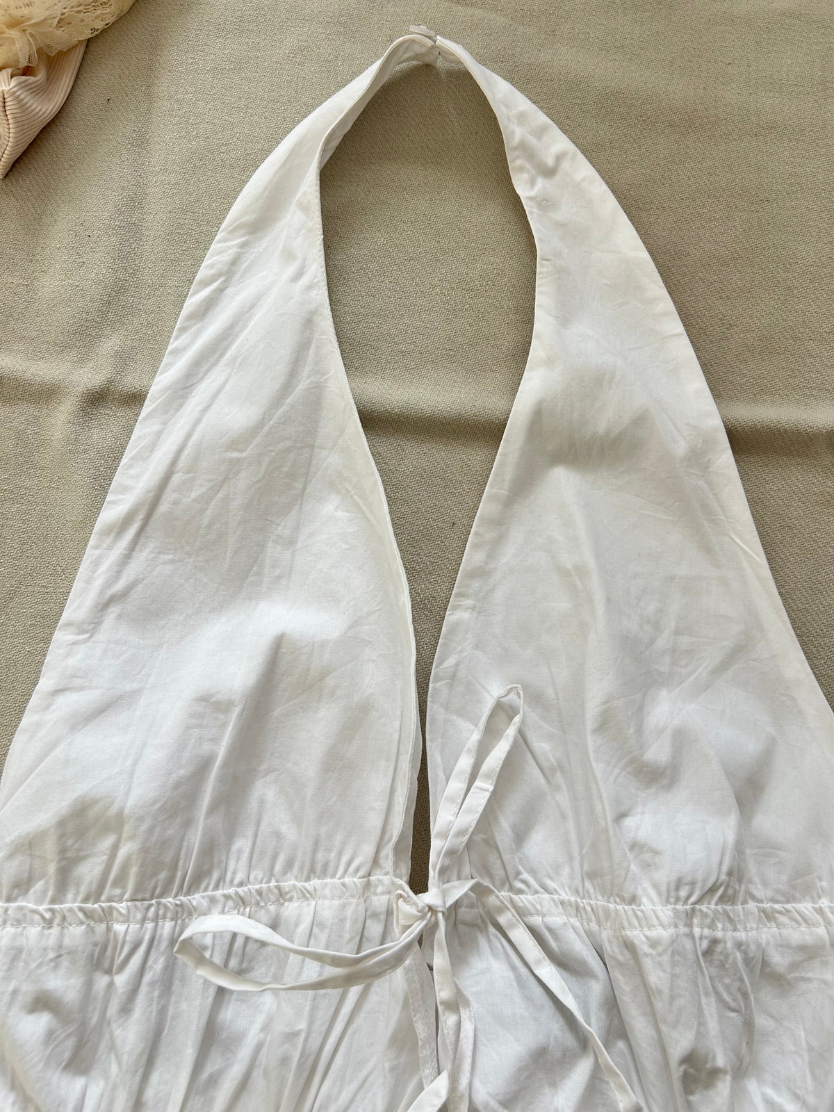 White Halterneck Knot Top: 40”