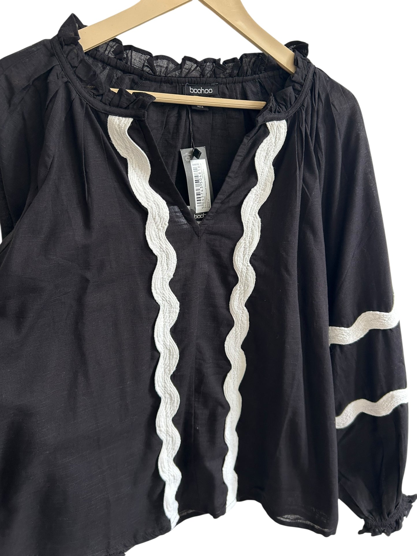 Boohoo Black Cotton Top