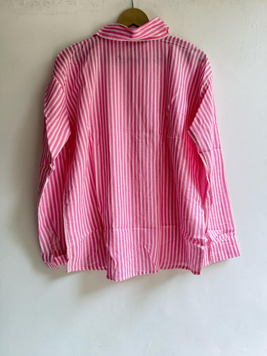 Pink Cotton Striped Shirt