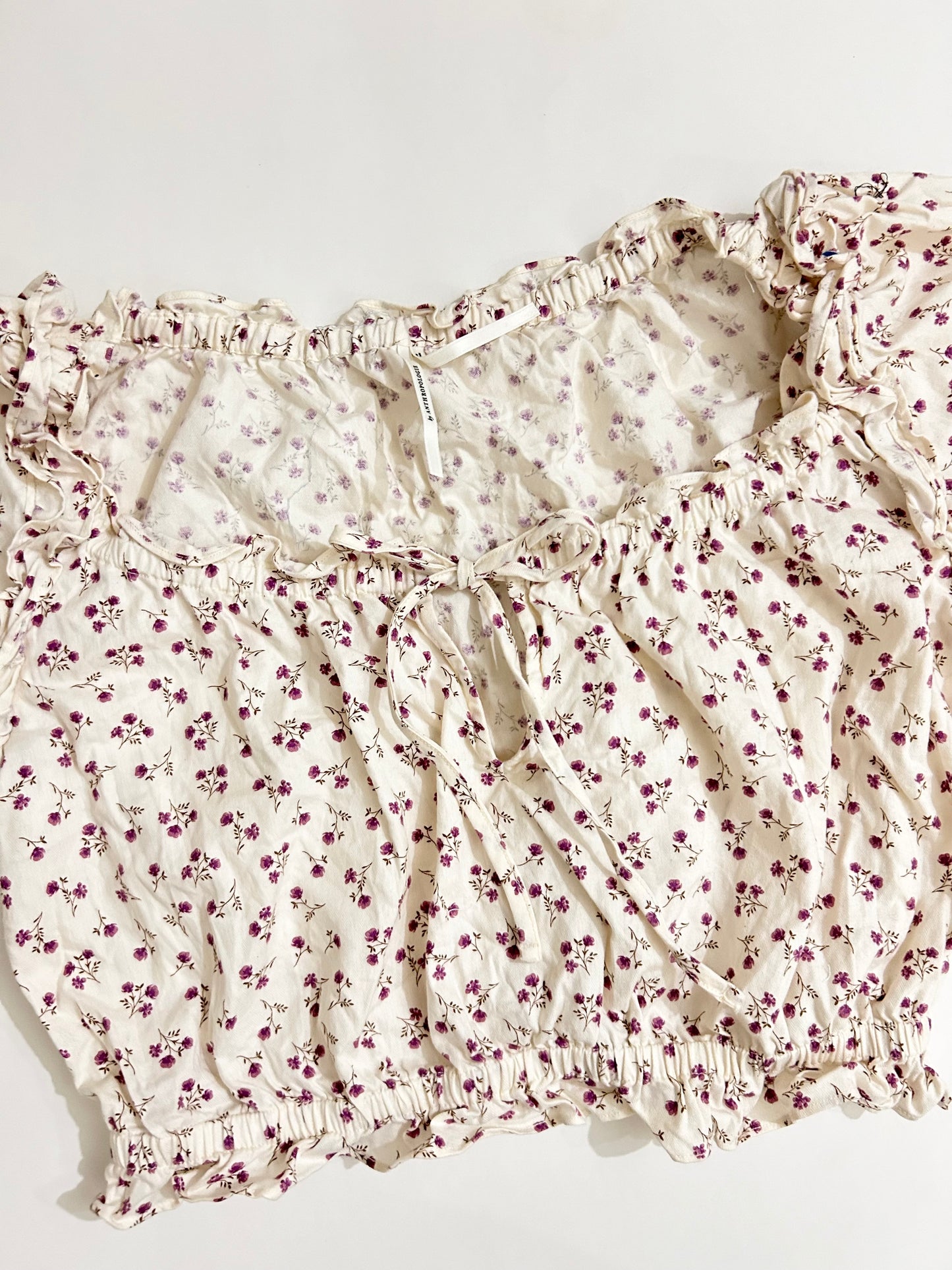 Mini floral puff sleeves top
