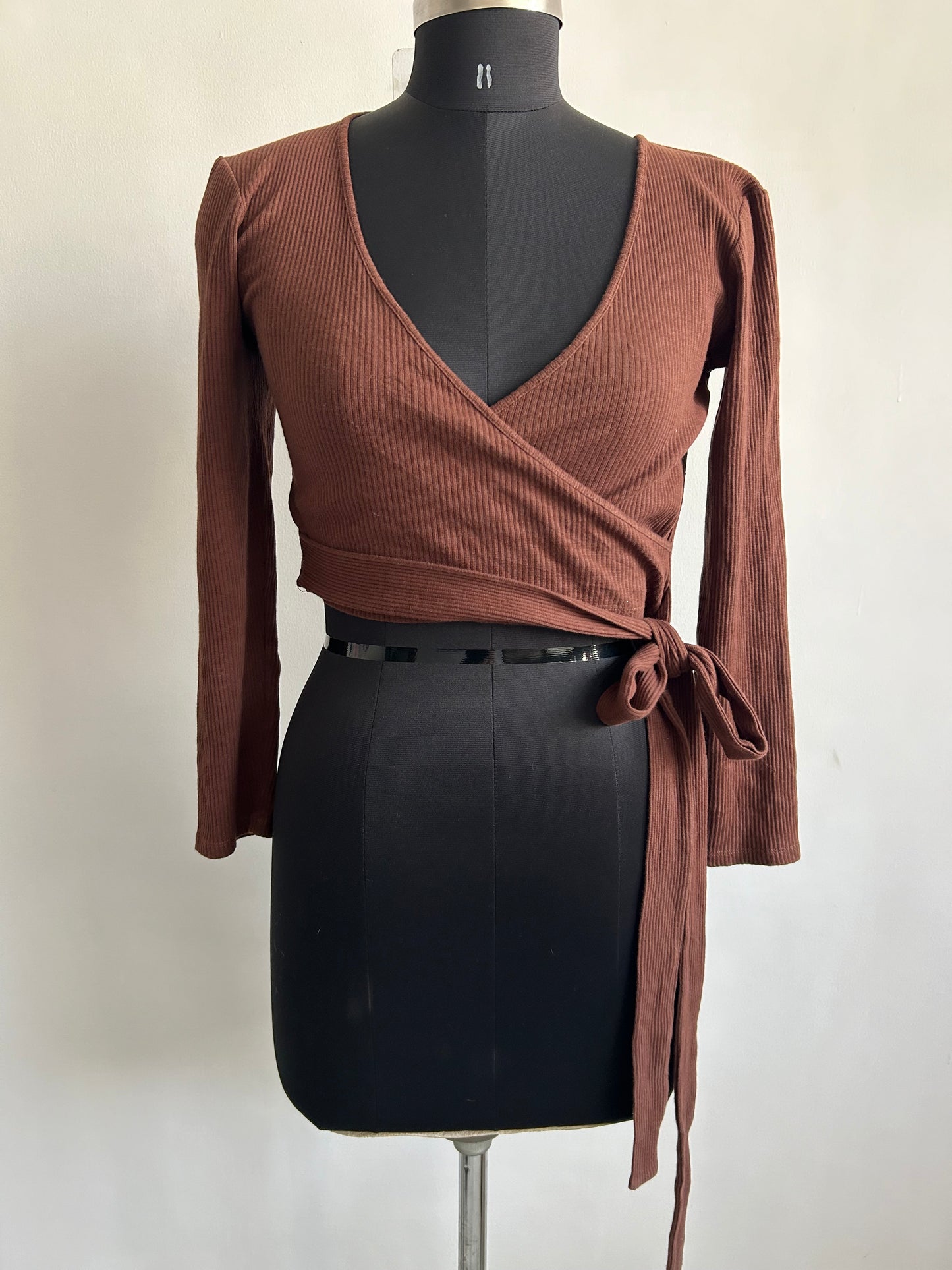 Brown Wrap Top
