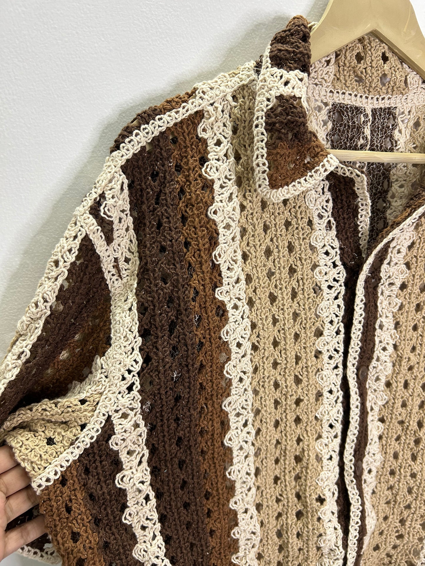 Brown Crochet Shirt