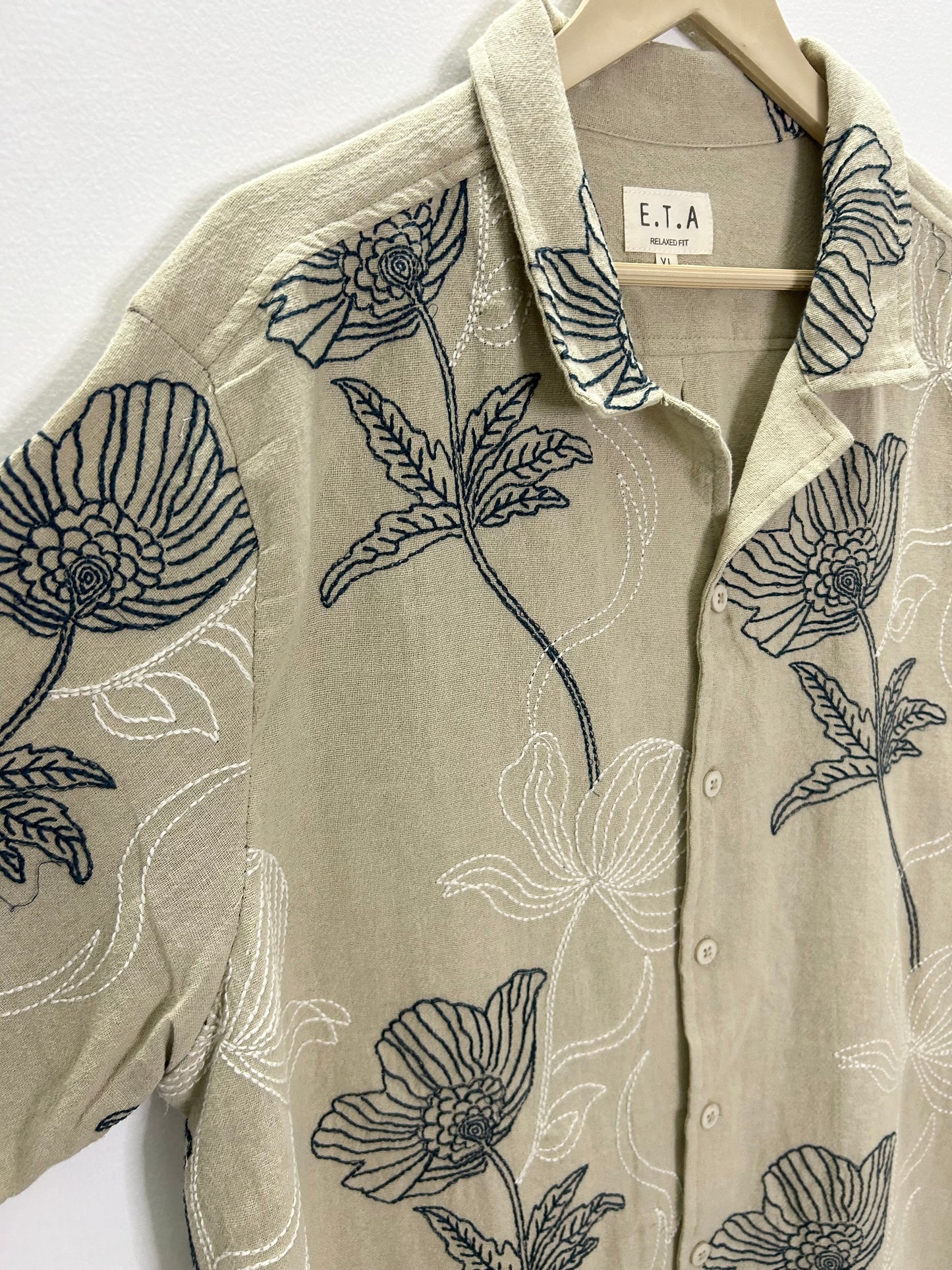 Floral Cotton Embroidered Shirt