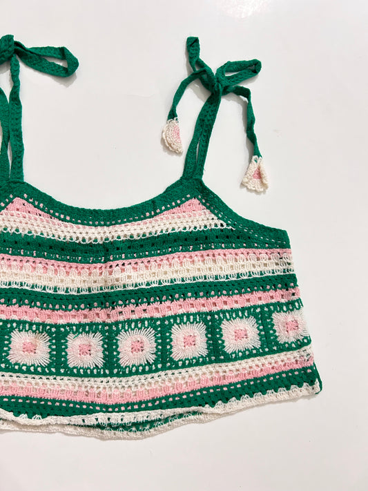 Floral Crochet Top: Bust-36” TO 40”