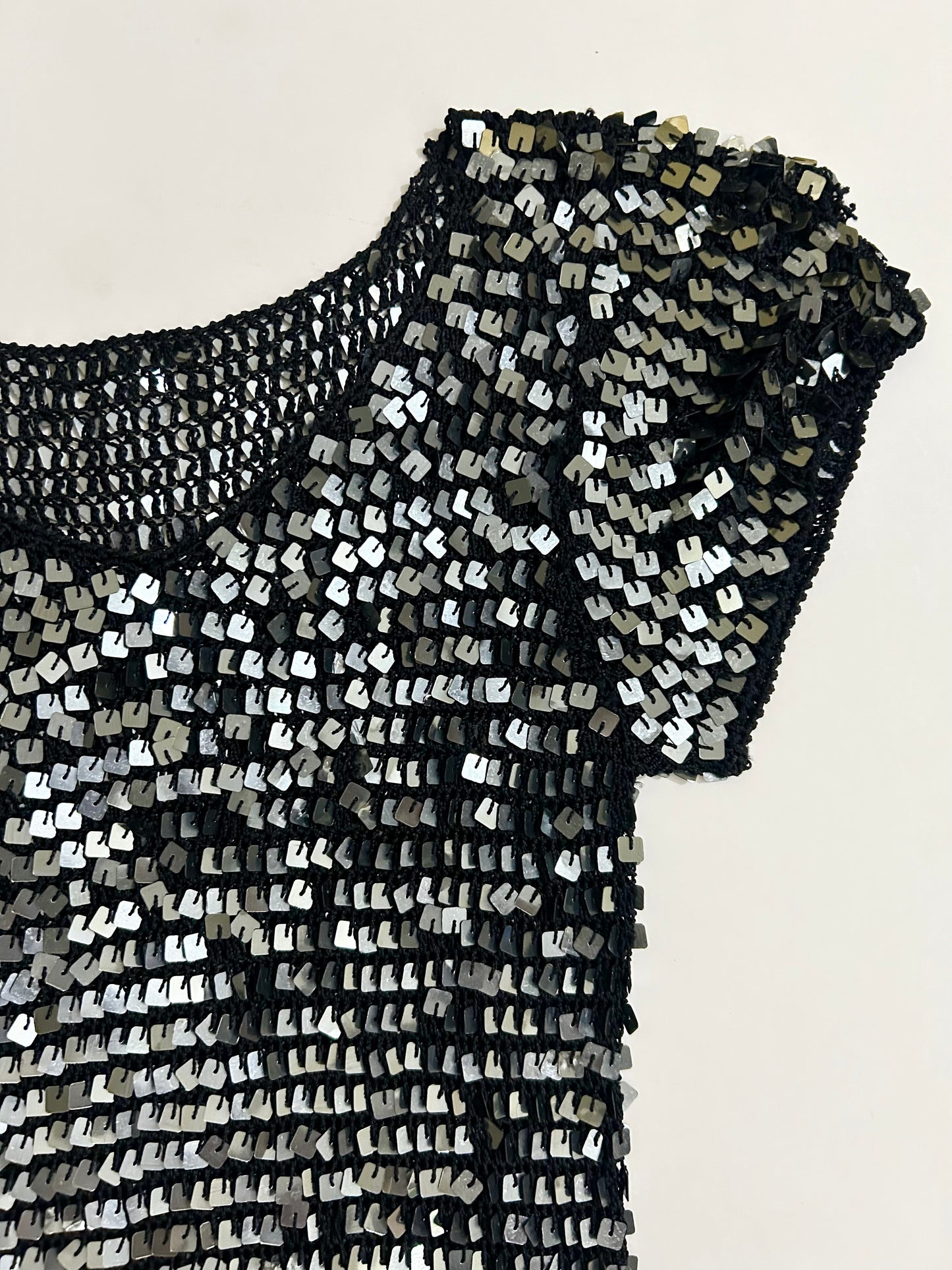 Black Embellished Sequinned Top