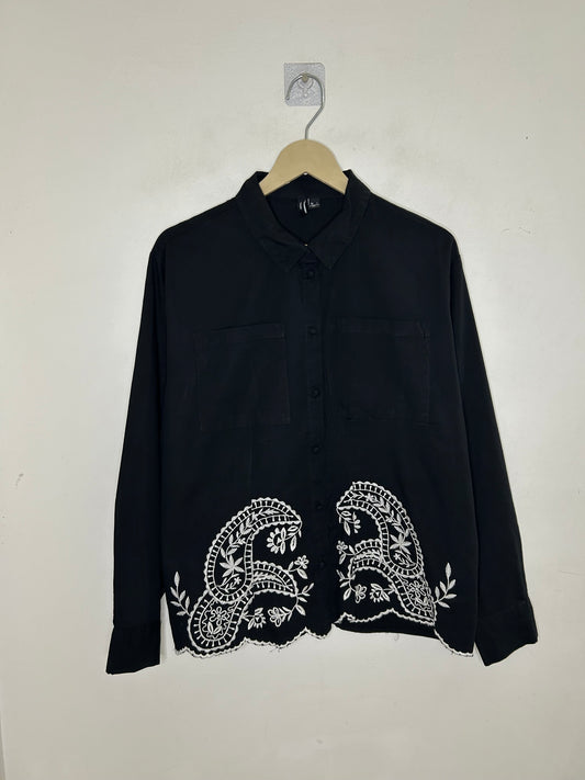 Embroidered Cotton Shirt: L