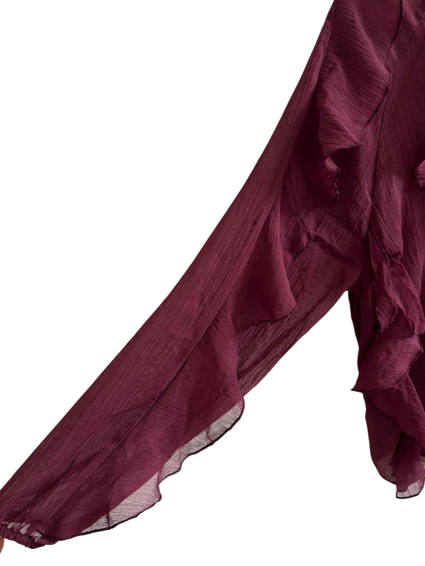 Burgundy Ruffle Top