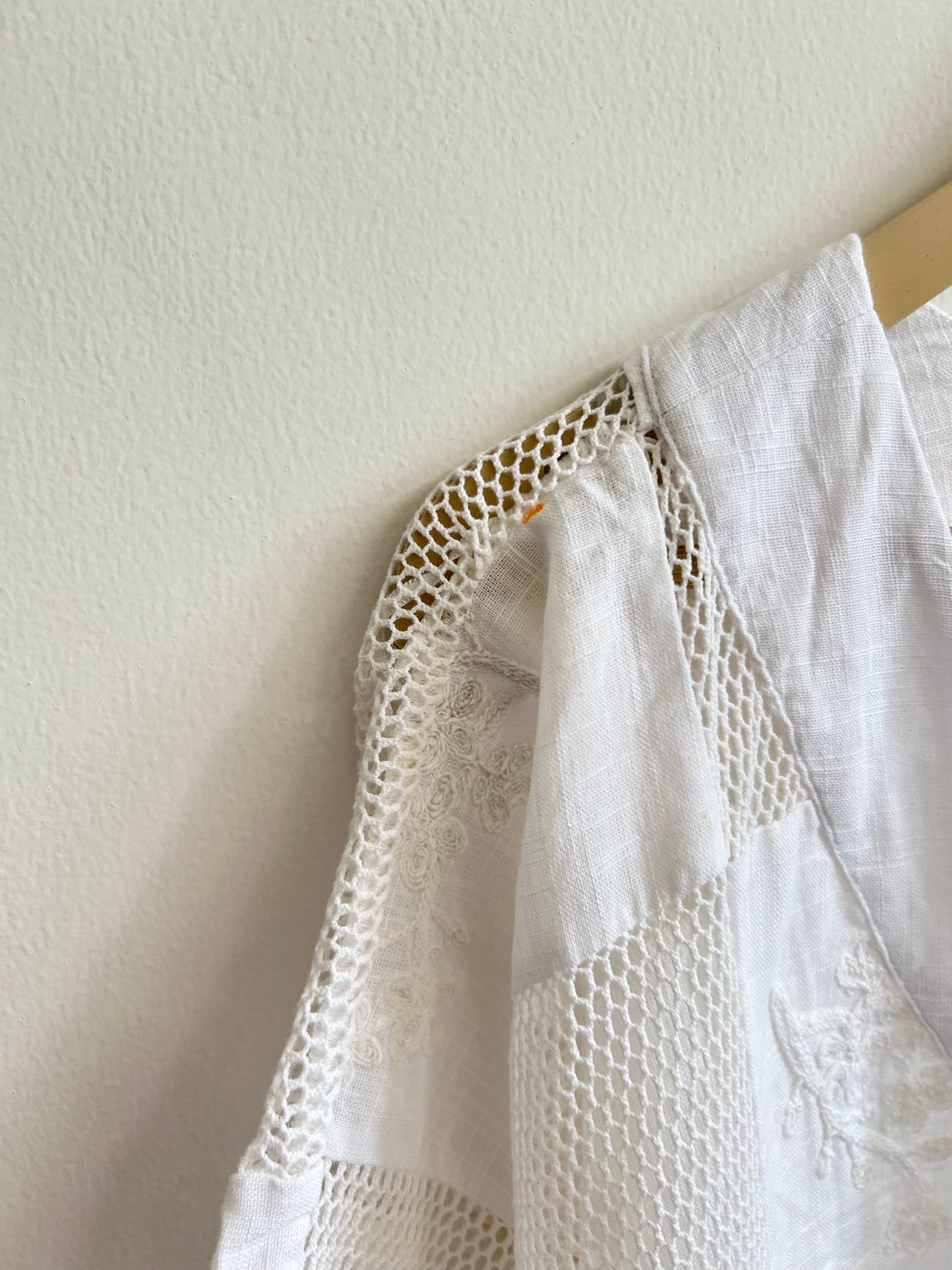 White Embroidered Shrug