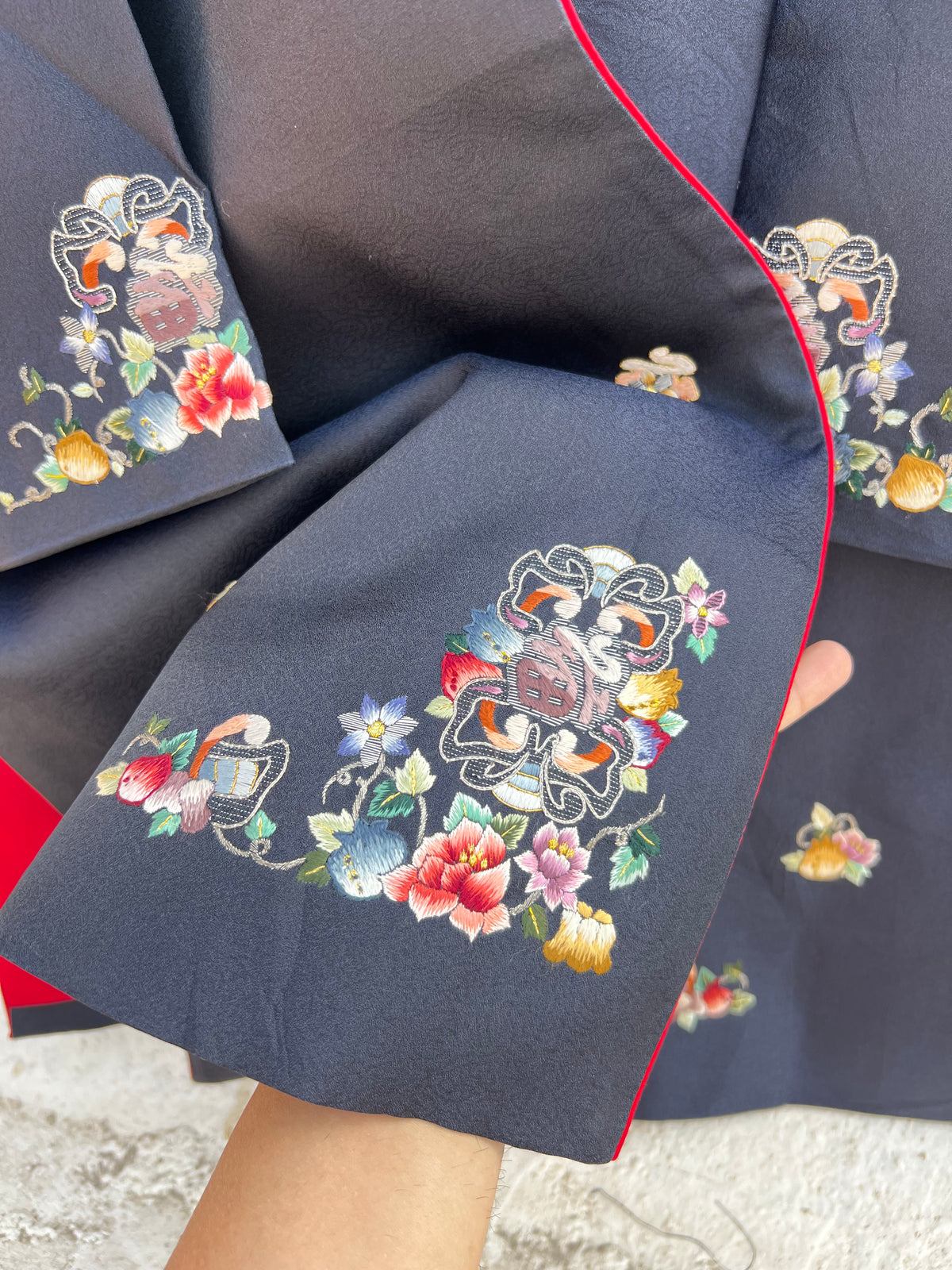 Blue Floral Jacket: 42”