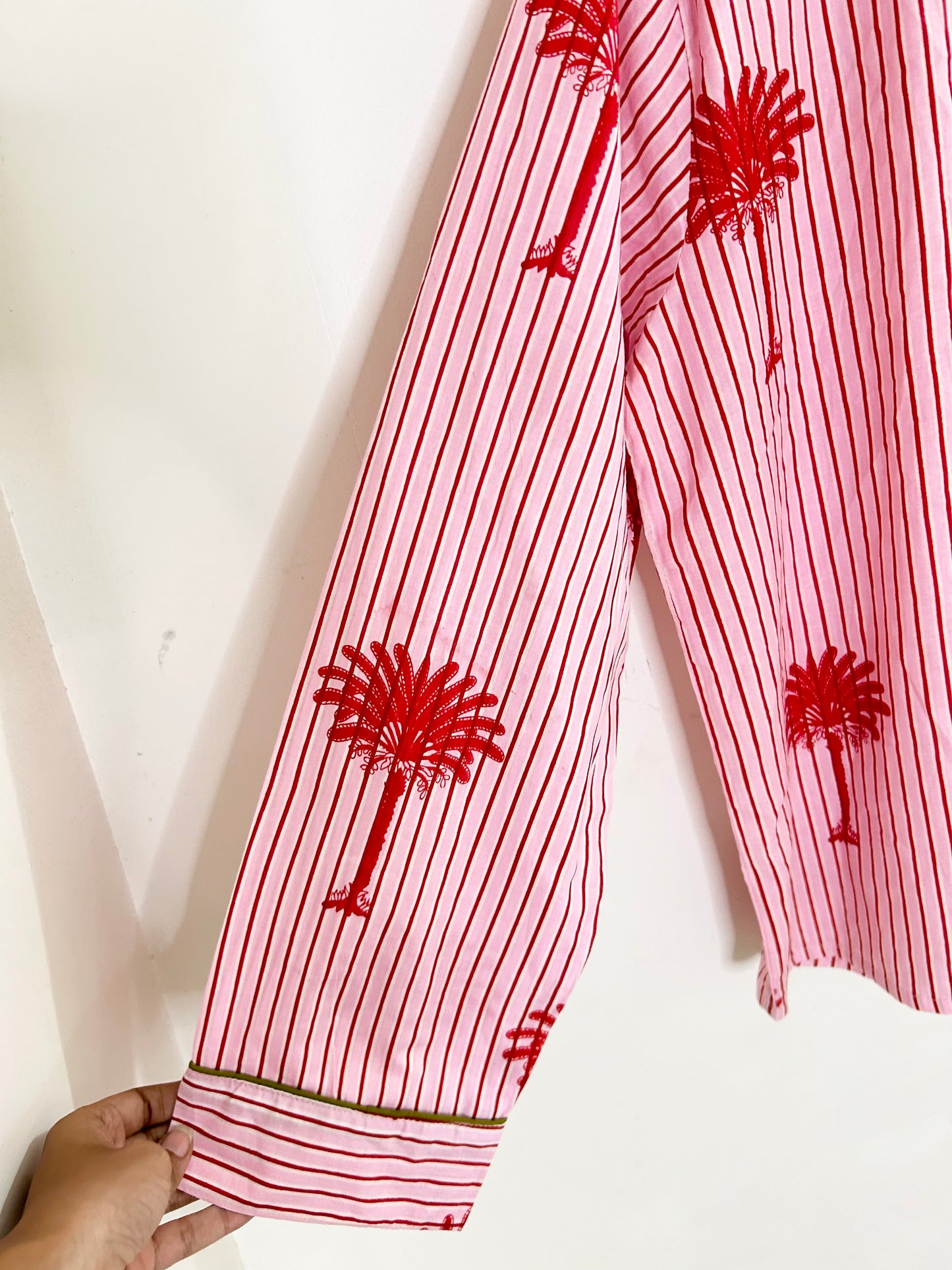 Palm Tree Striped Cotton Co-Ord Set