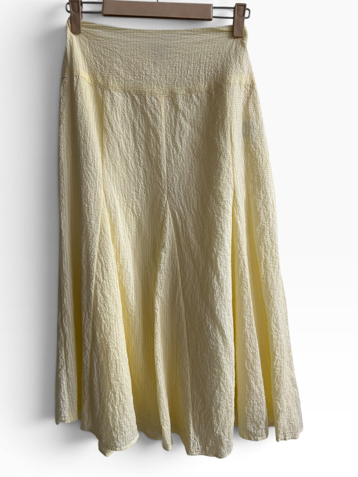 Butter Yellow Textured Skirt: 30”