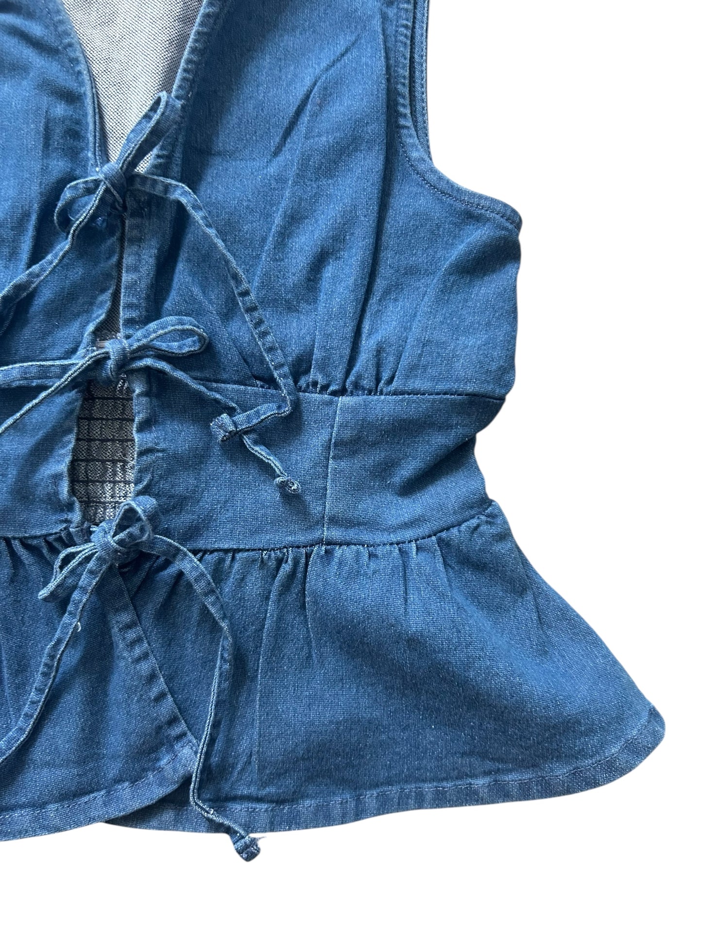Denim Knot Top:32”