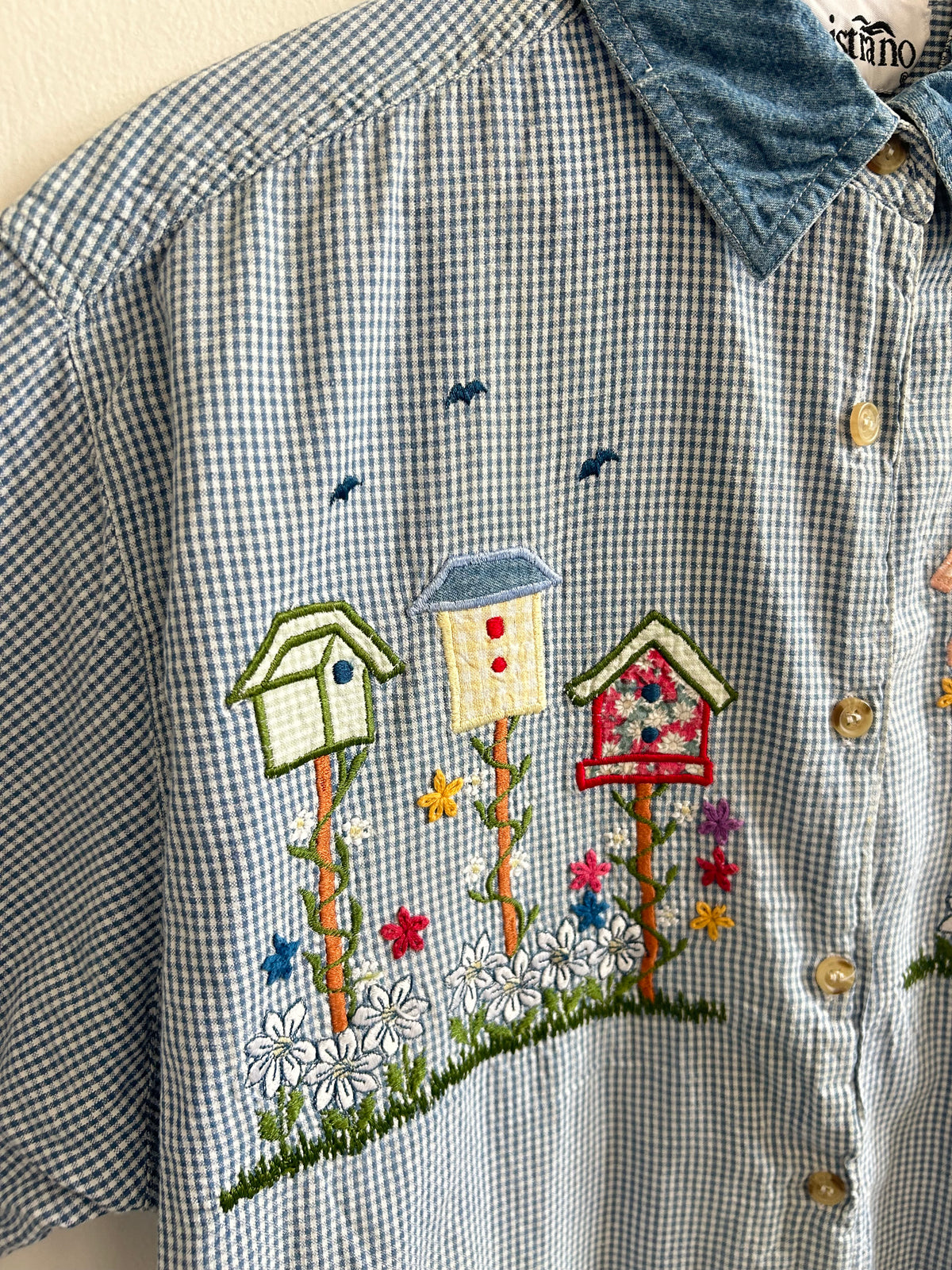 Home Embroidered Cotton Shirt: 46”