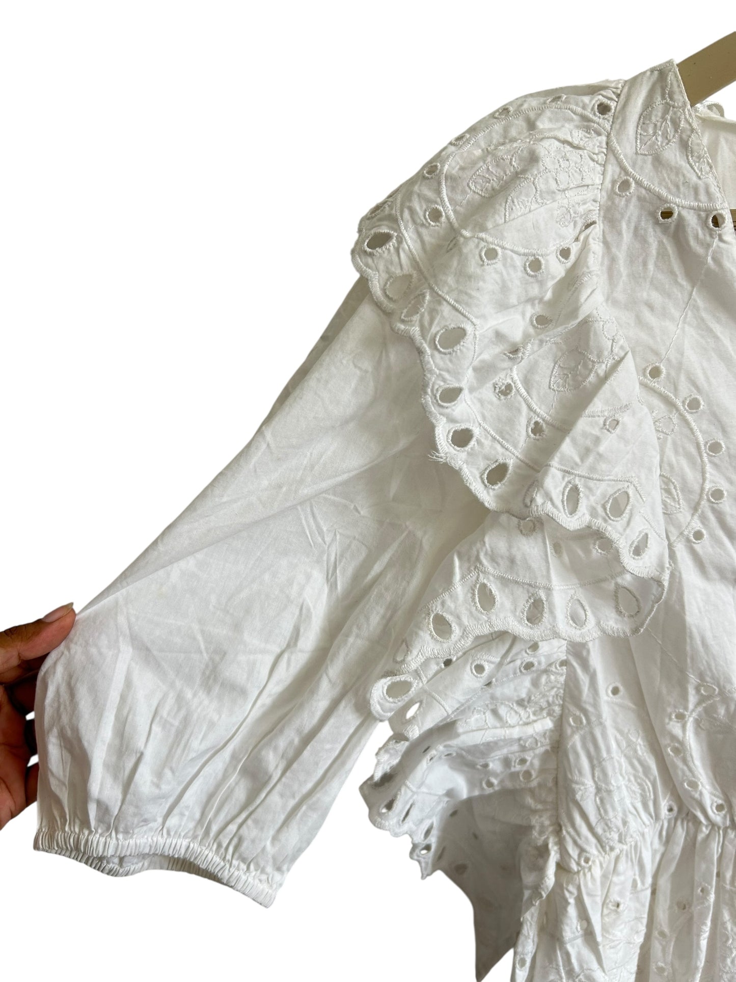 ZARA Cotton Ruffle Top