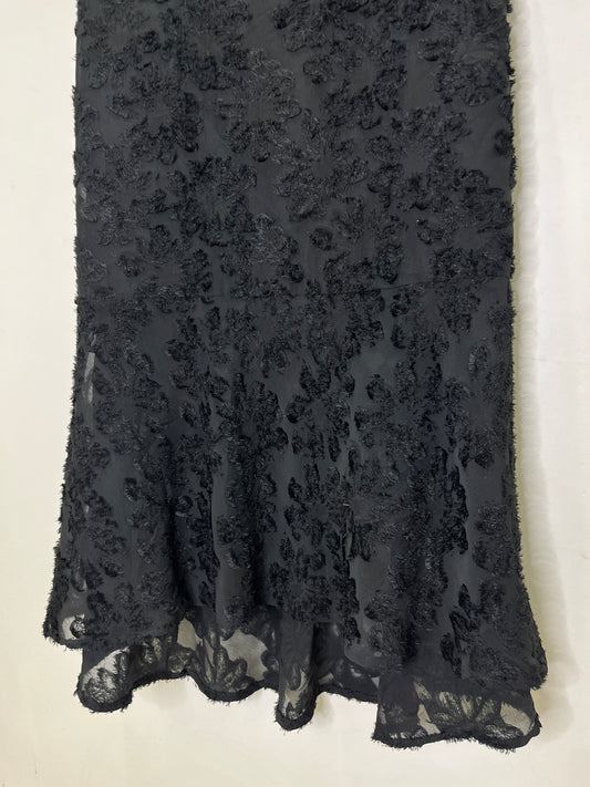 Noir Textured Black Skirt