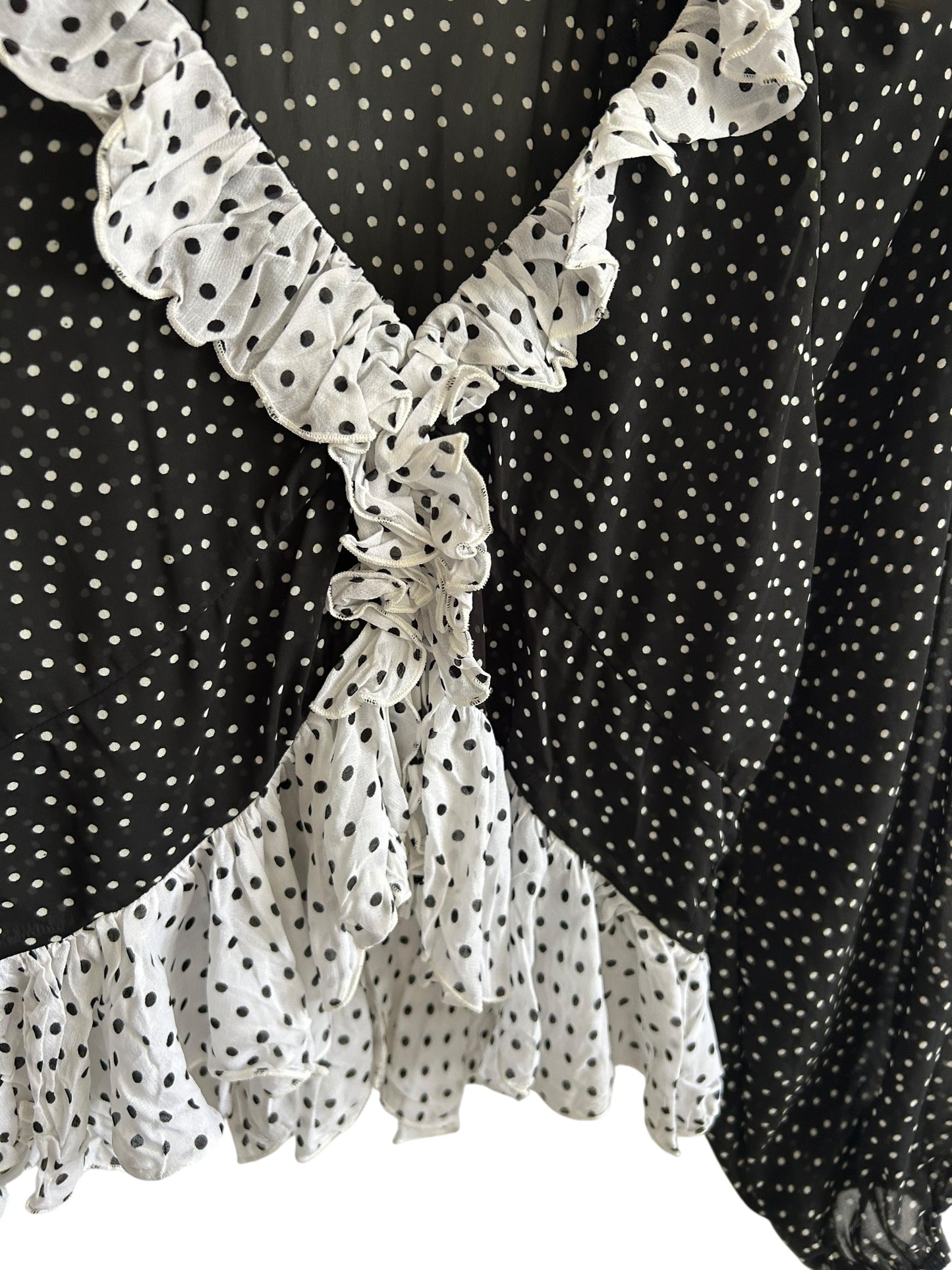 Polka Dot Ruffle Top