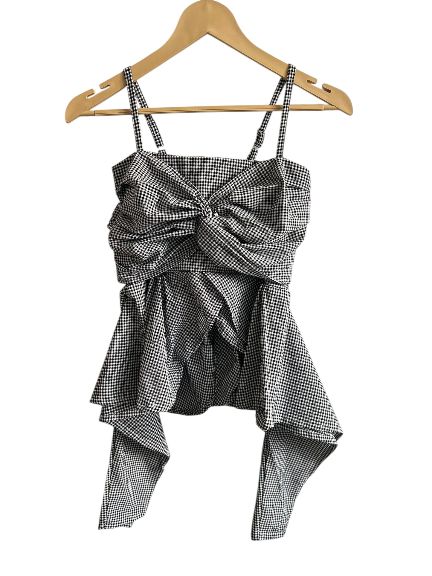 Gingham Black Top