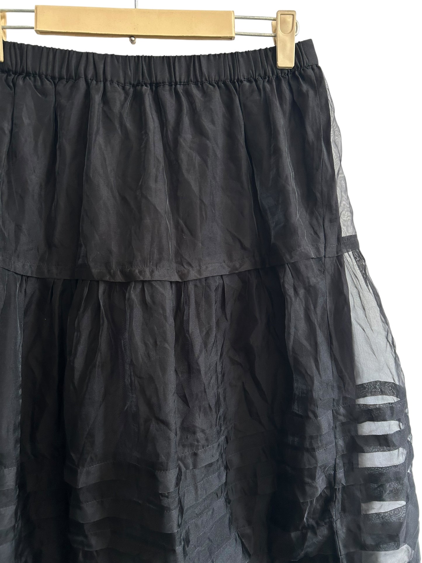 Black Mesh Skirt with Lining
