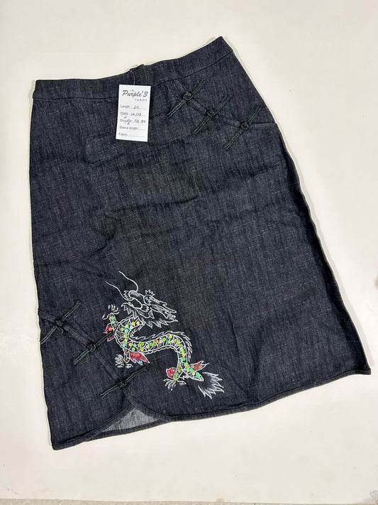 Denim Dragon Skirt