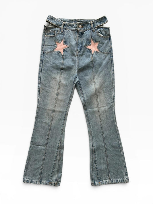 Cut Out Star Denim Jeans