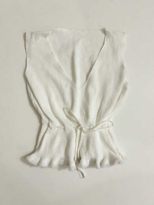 White String Peplum Top