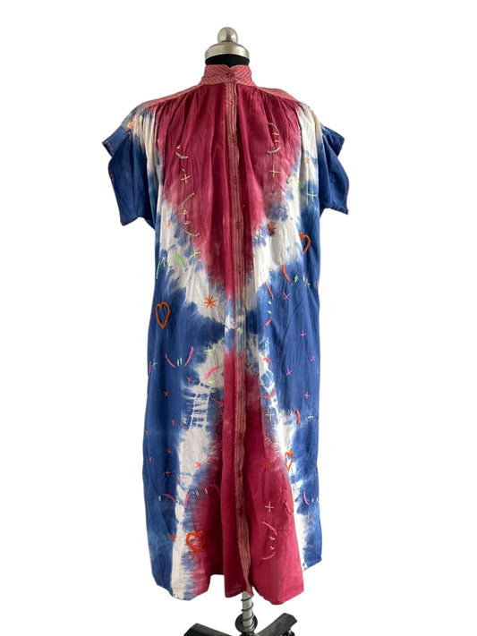 Cotton Tie & Dye Embroidered Dress