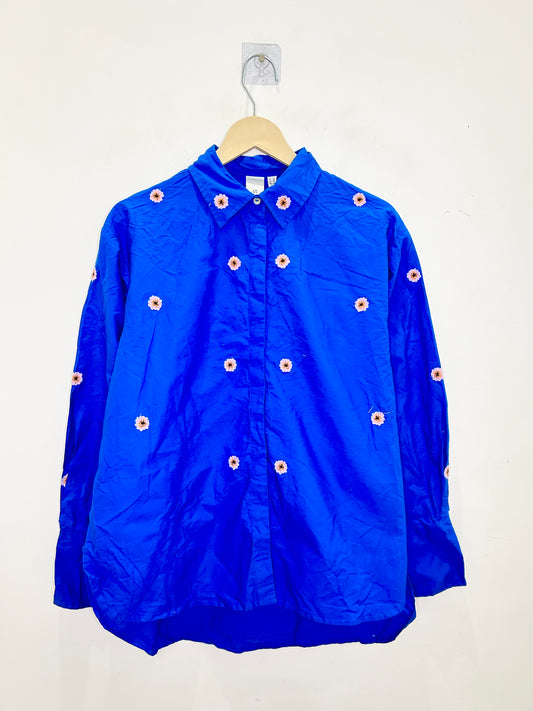 Blue Mini Floral Cotton Shirt