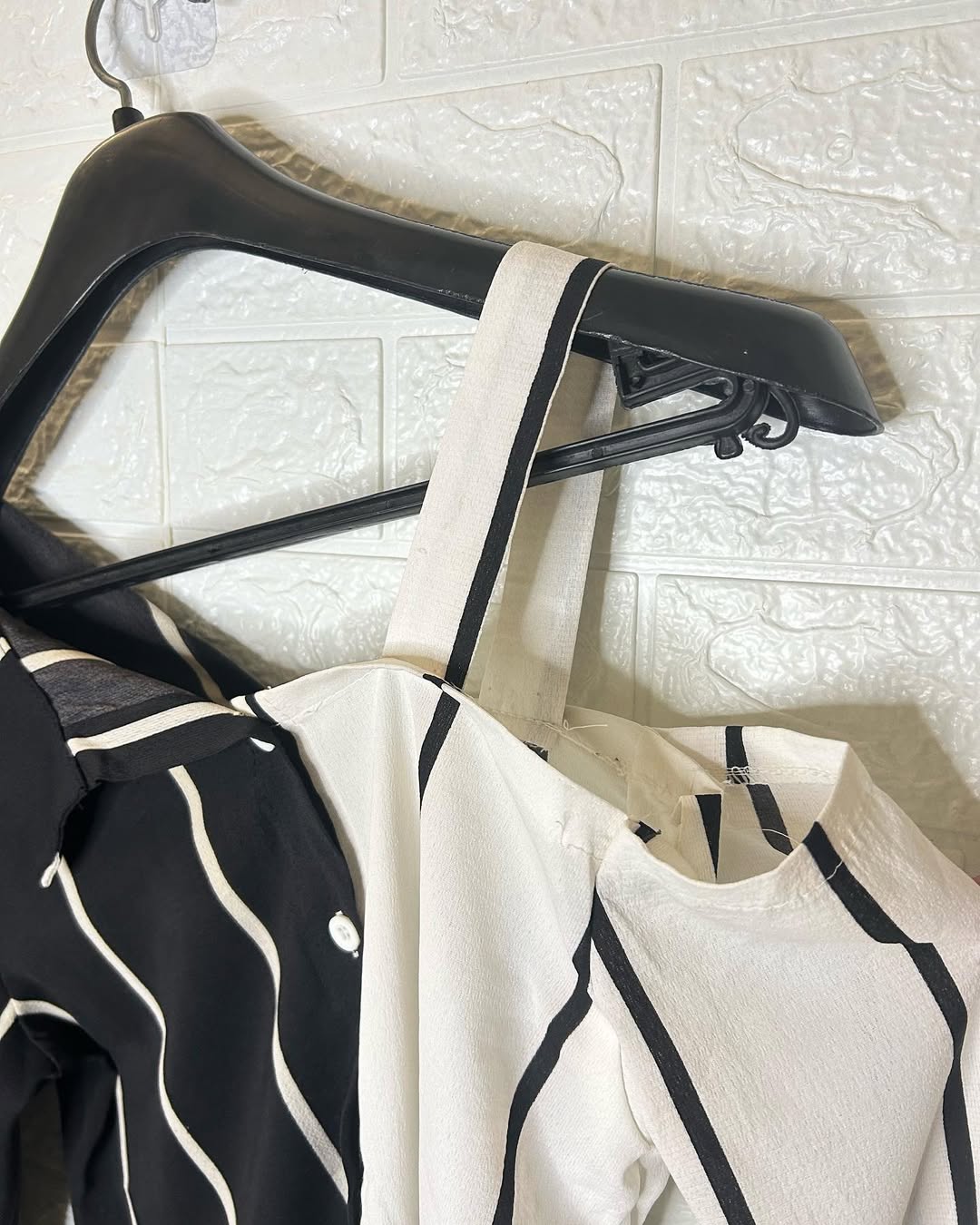 Sriped B&W One Shoulder Shirt