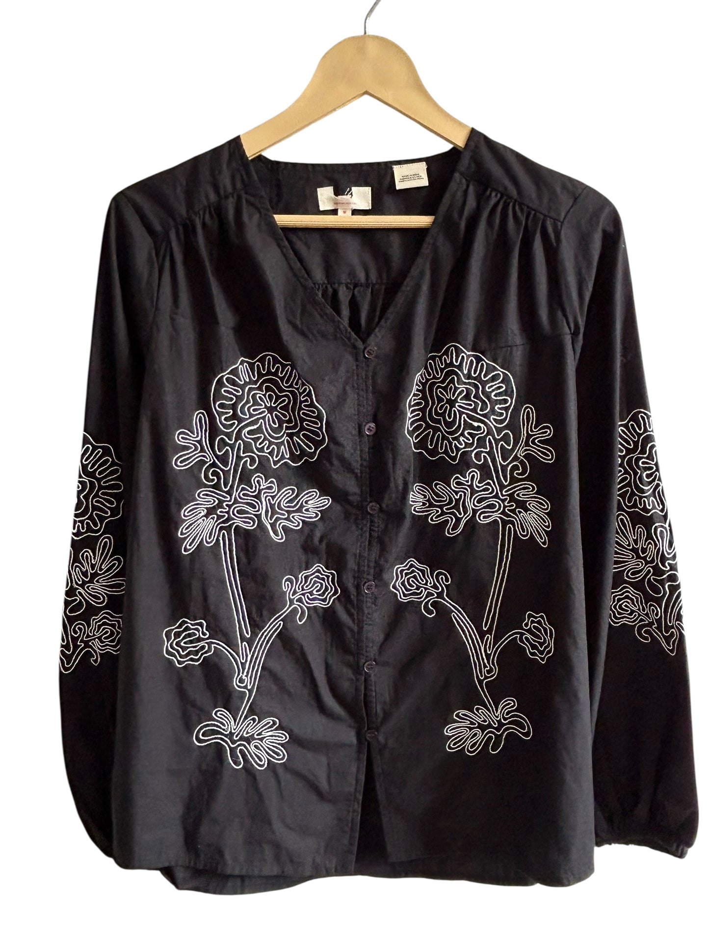 Black Embroidered Top