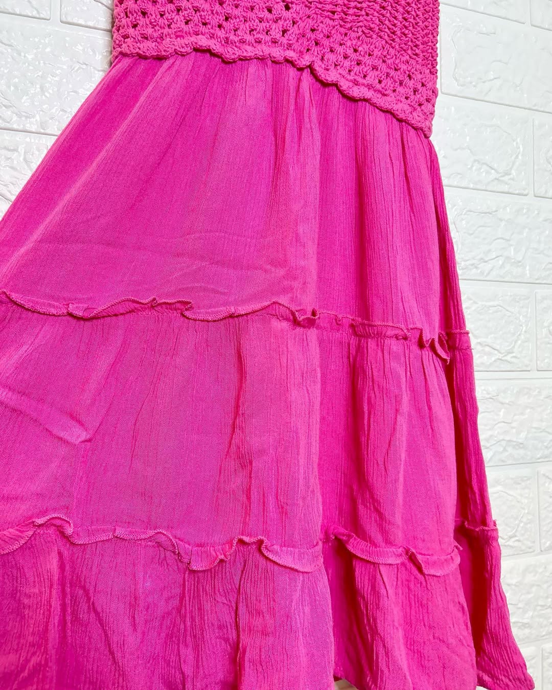 Crochet Pink Cotton Tunic Top