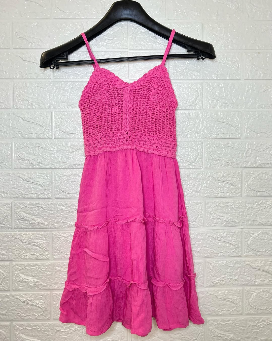 Crochet Pink Cotton Tunic Top