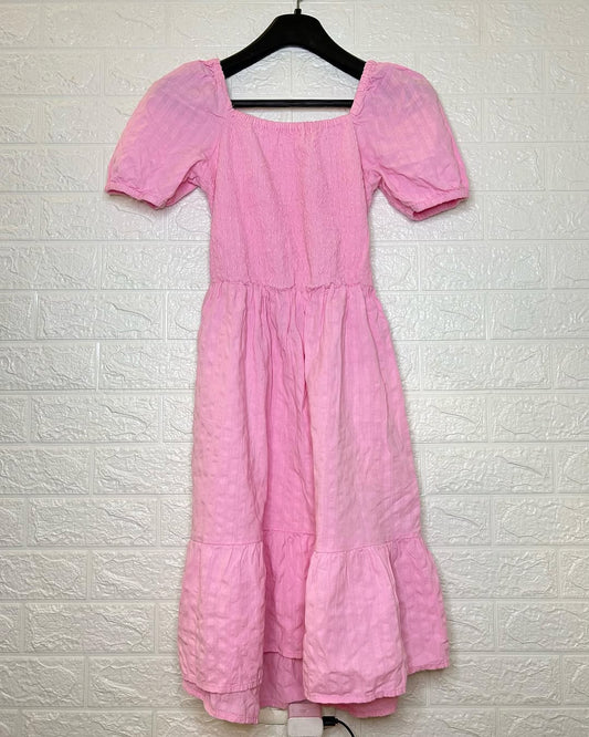 Pink Ruched Backless Dress