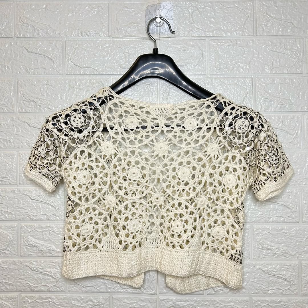 Beige Embellished Shrug