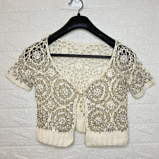 Beige Embellished Shrug