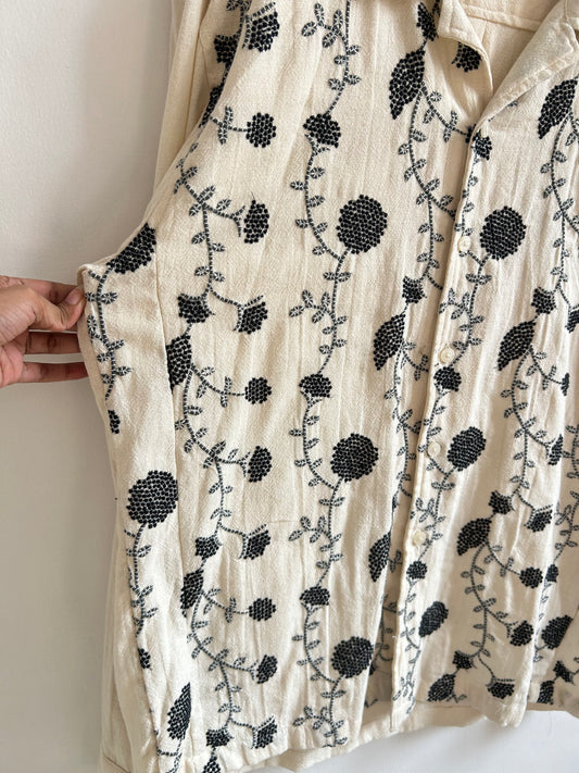 Floral Cotton Embroidered Shirt