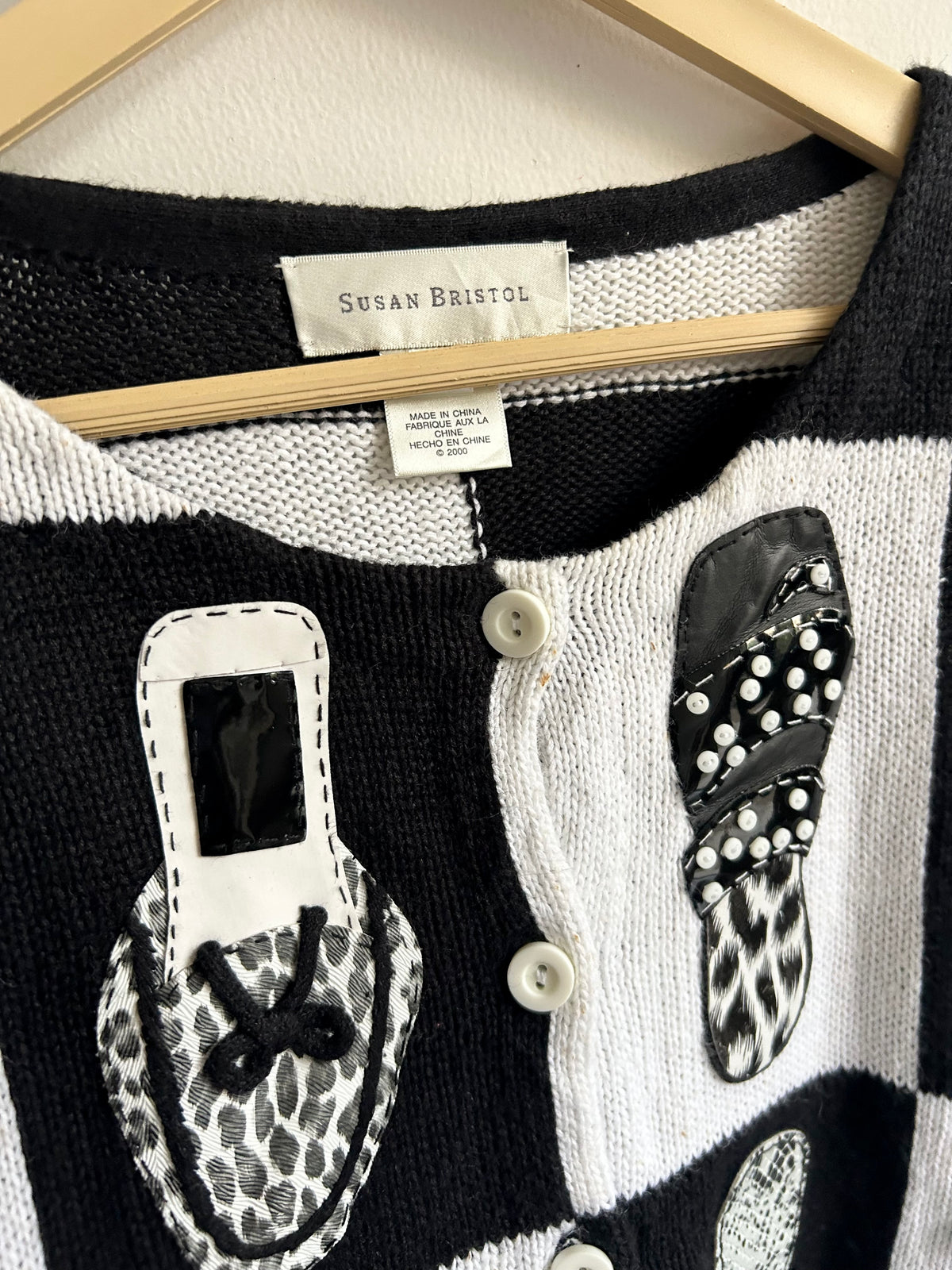 Vintage Shoe Patchwork Cardigan