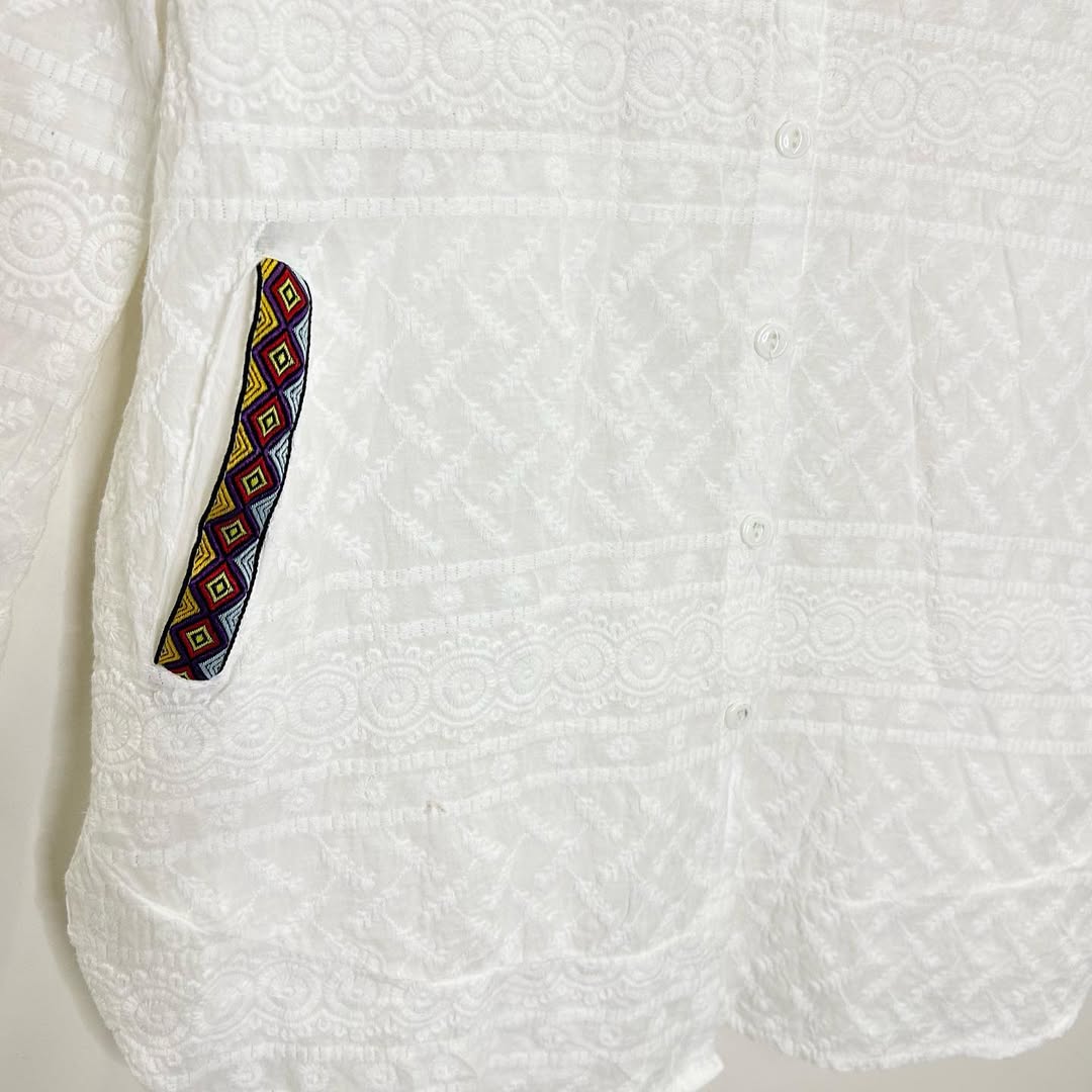 Cotton White Textured Shirt