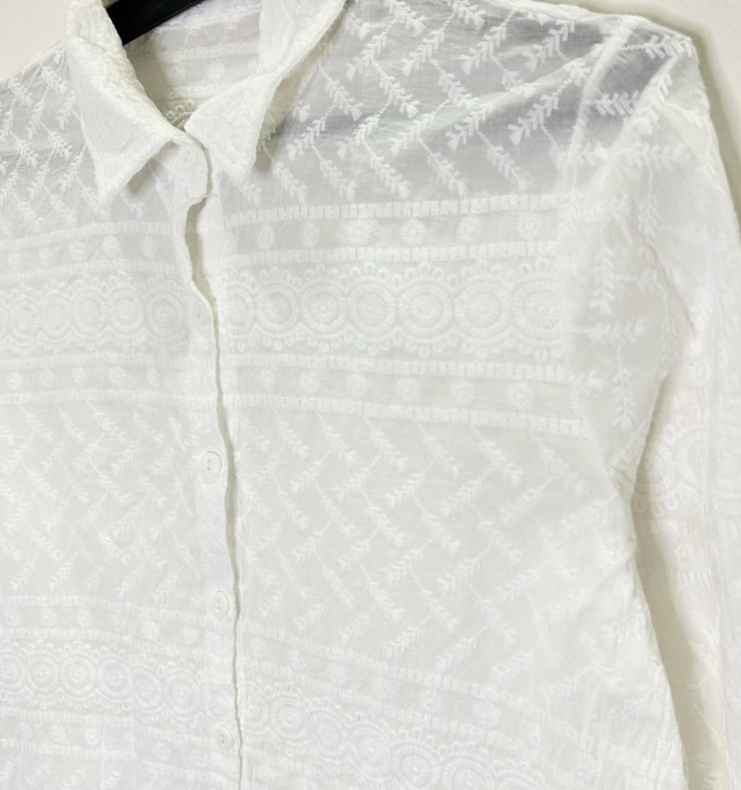 Cotton White Textured Shirt