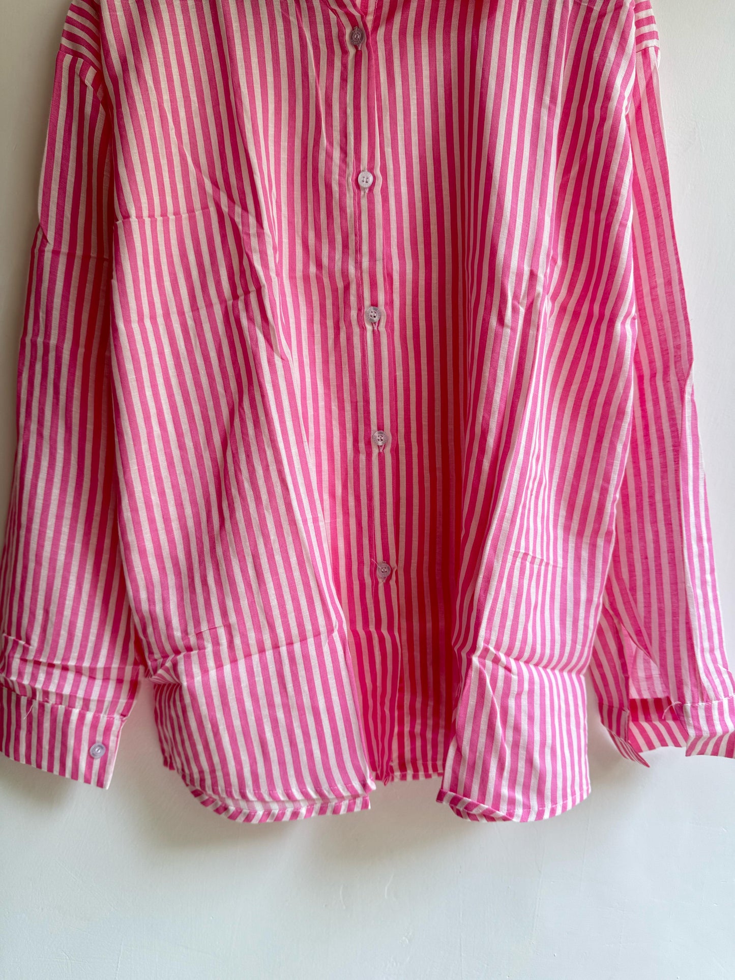 Pink Cotton Striped Shirt