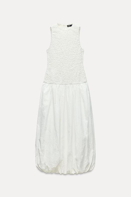 Zara Balloon White Dress