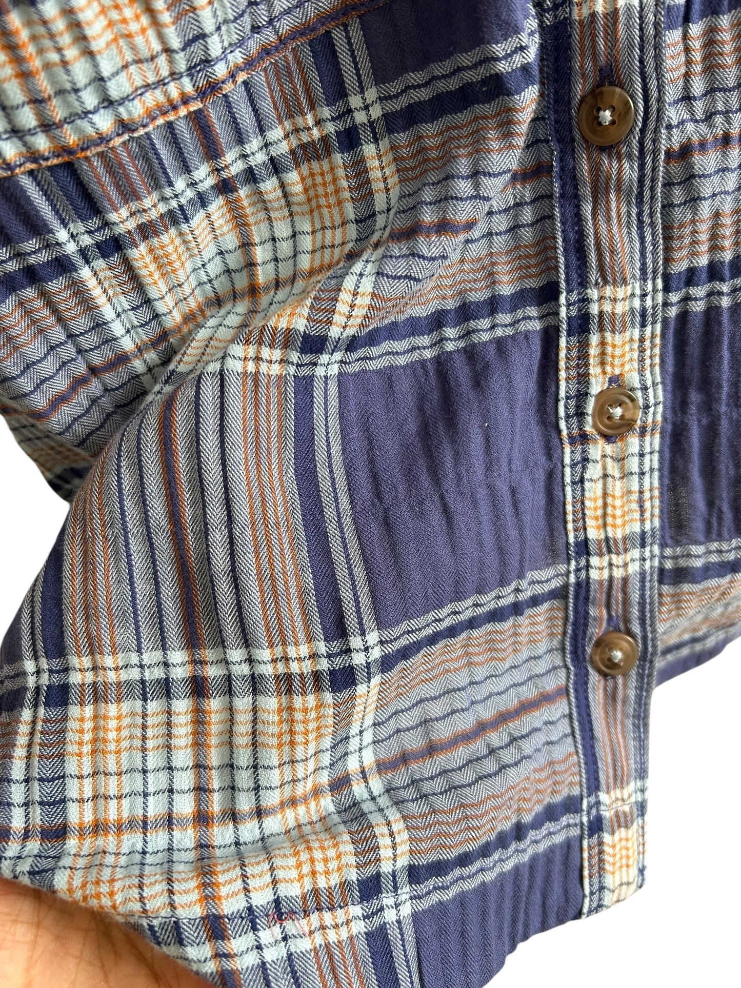 Blue Plaid Ruffle Shirt