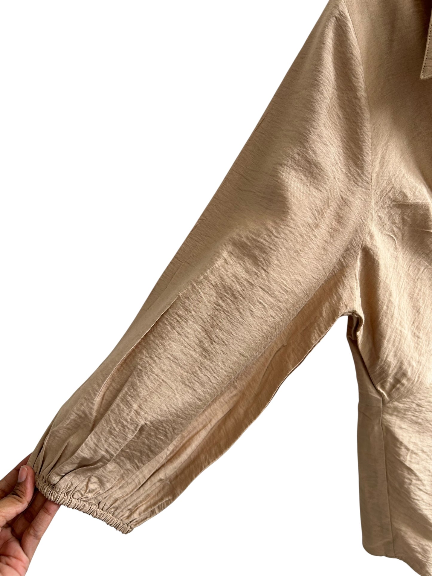Beige Front Knot Top